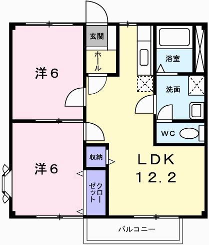 【姫路市新在家本町のアパートの間取り】