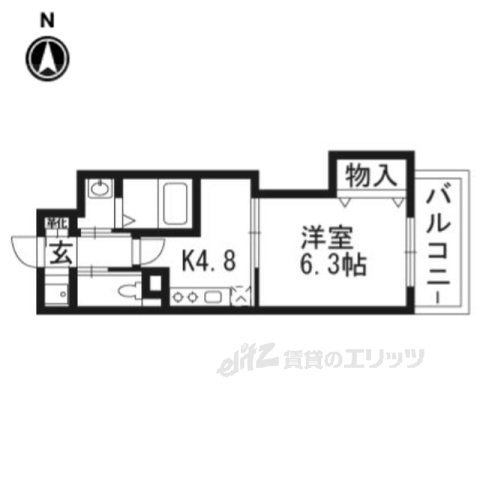 枚方市伊加賀寿町のマンションの間取り