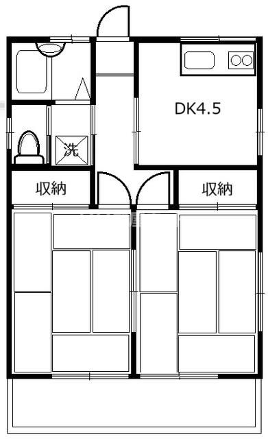 北本市西高尾のアパートの間取り