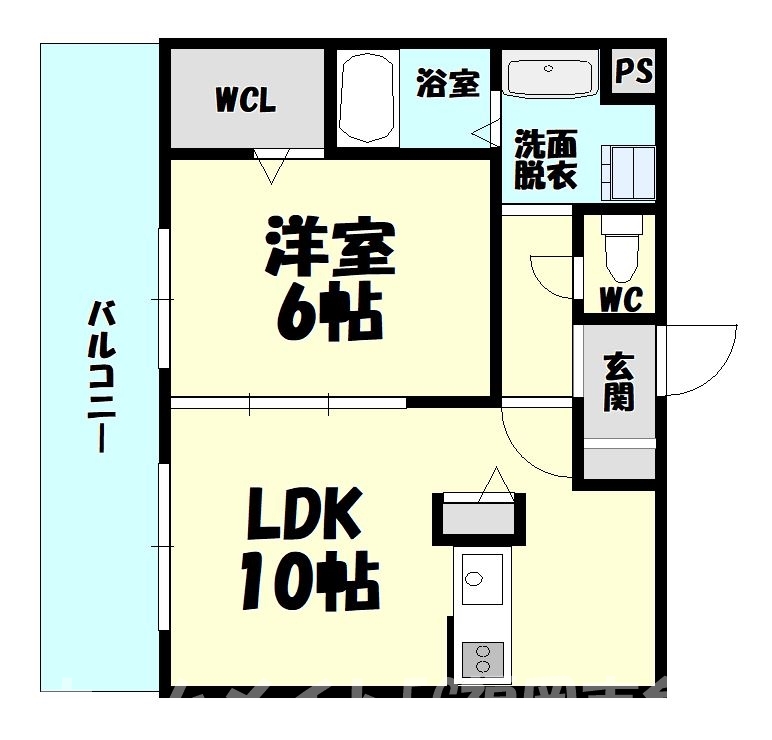 糟屋郡志免町南里のアパートの間取り