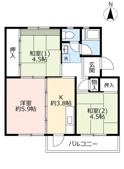 ＵＲ平城第一の間取り