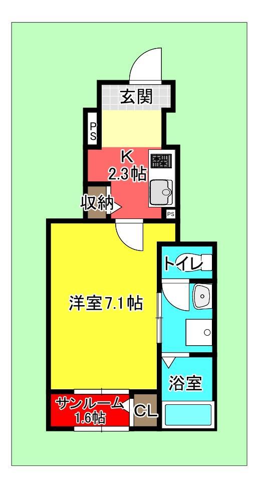 広島市安芸区矢野東のアパートの間取り