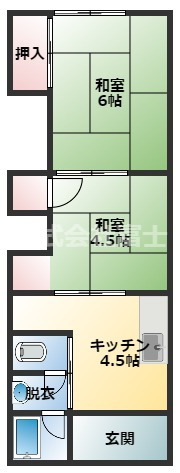 唐津市西唐津のアパートの間取り