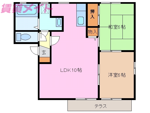 三重郡菰野町大字田口新田のアパートの間取り