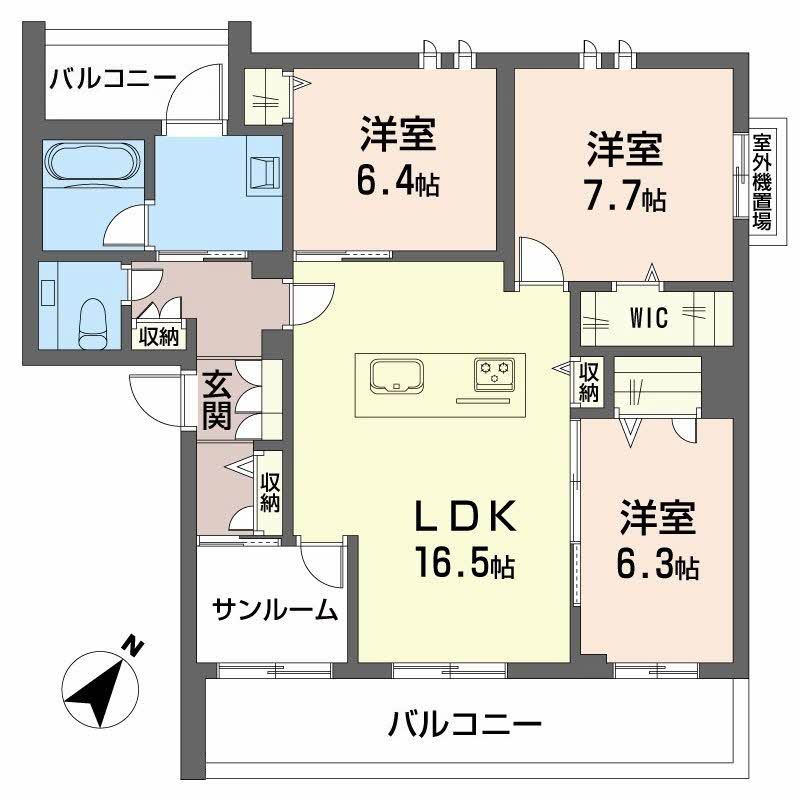 コンフォート勝川の間取り