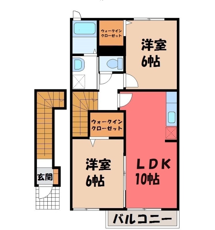 太田市山之神町のアパートの間取り