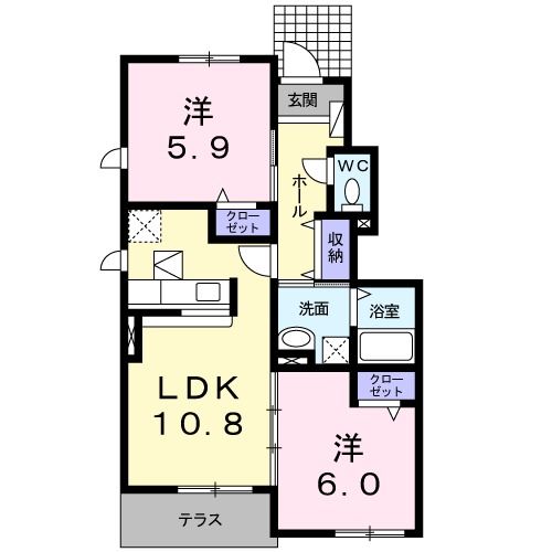 フラワータウン　カメリアの間取り