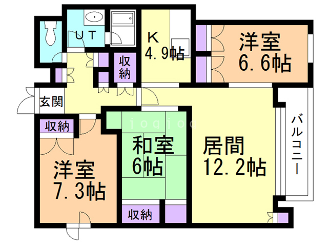 札幌市中央区南七条西のマンションの間取り