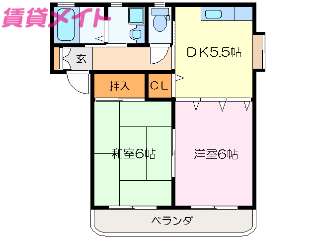 多気郡明和町大字斎宮のマンションの間取り