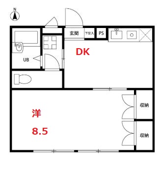 小田原市久野のアパートの間取り