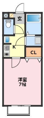 流山市江戸川台西のアパートの間取り