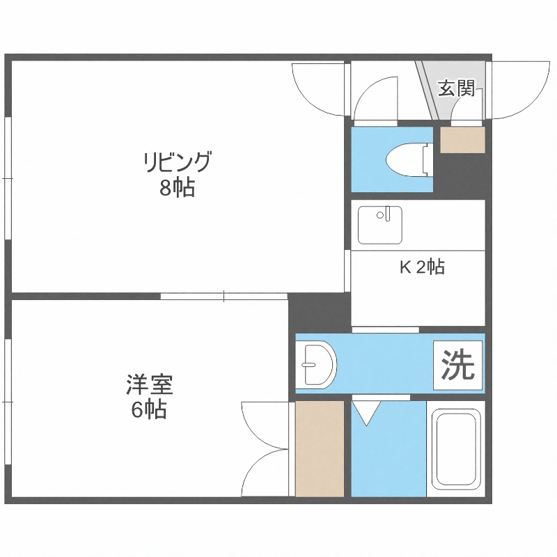 札幌市豊平区豊平五条のアパートの間取り