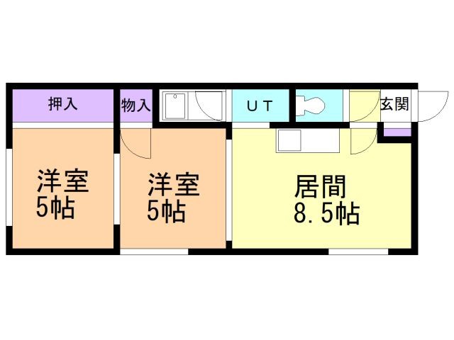 苫小牧市春日町のアパートの間取り