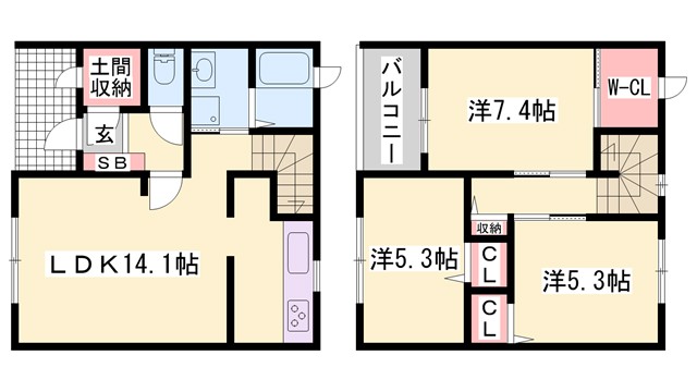 モンテローザ　A棟の間取り