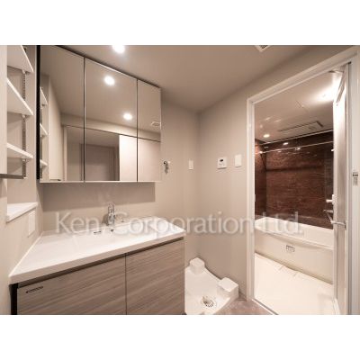 洗面設備　同タイプ6階のお部屋を撮影。仕様が異なることがあります。