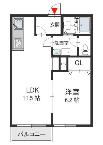 京阪交野線 星ケ丘駅 徒歩12分 2階建 築19年の間取り写真