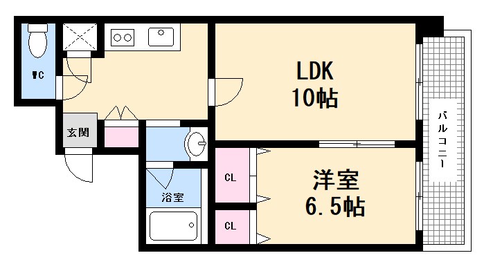 広島市西区観音町のマンションの間取り