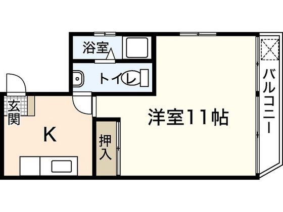 広島市中区幟町のマンションの間取り