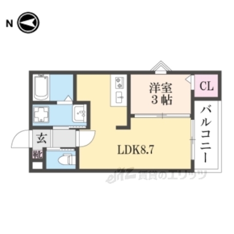 枚方市渚元町のアパートの間取り