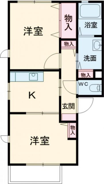 米原市下多良のアパートの間取り