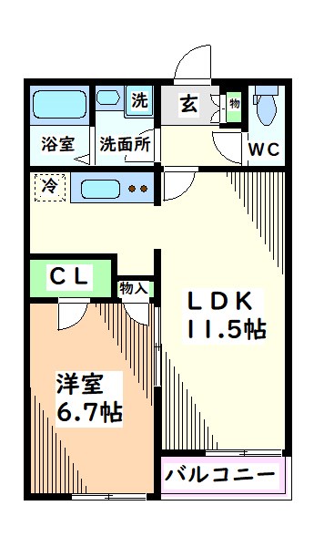 立川市錦町のアパートの間取り