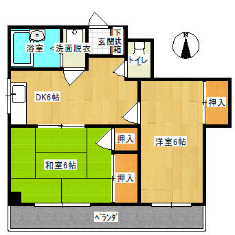 川崎市多摩区菅北浦のマンションの間取り