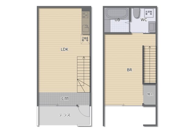 仙台市太白区八木山本町のアパートの間取り