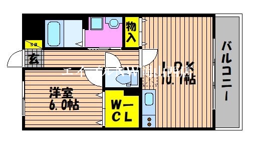 【岡山市北区今保のマンションの間取り】