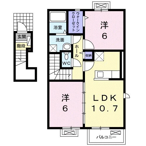 東かがわ市白鳥のアパートの間取り