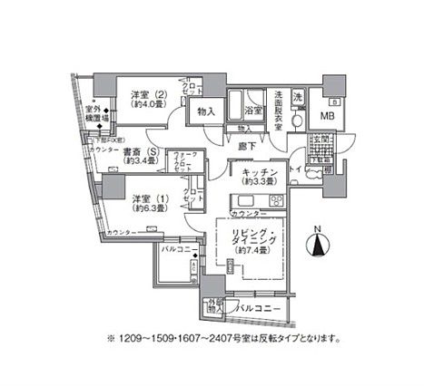 港区海岸のマンションの間取り