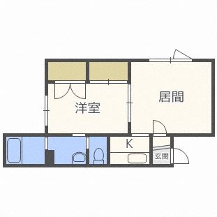 札幌市北区新川三条のアパートの間取り