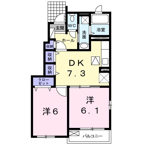 シャン・ド・フルールＢの間取り