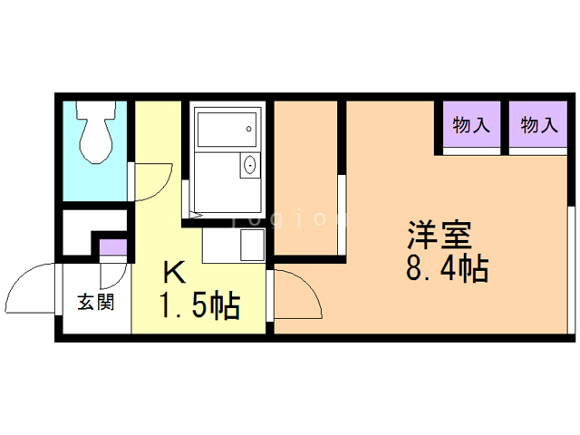 札幌市中央区南二十五条西のアパートの間取り