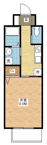 長崎市丸山町のマンションの間取り