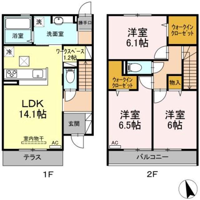 【川崎市宮前区神木本町のアパートの間取り】