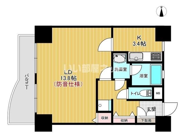 京都市下京区永倉町のマンションの間取り