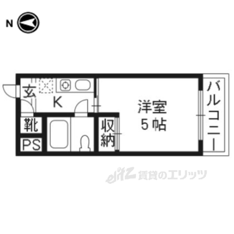 京都市右京区西院西高田町のマンションの間取り