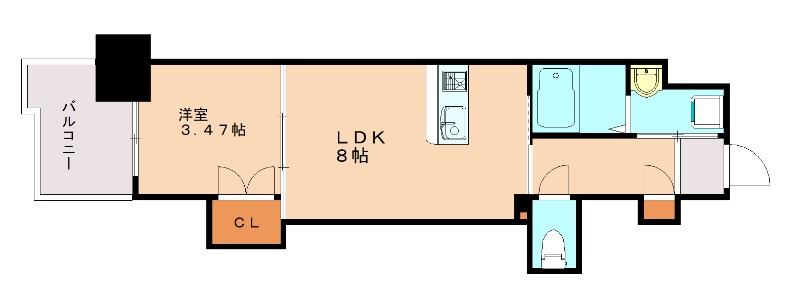 北九州市門司区高田のマンションの間取り