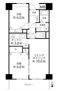 【荒川区東尾久のマンションの間取り】