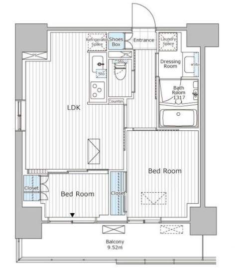 市川市市川のマンションの間取り