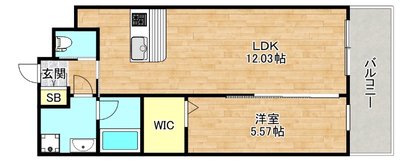 大阪市東成区中道のマンションの間取り