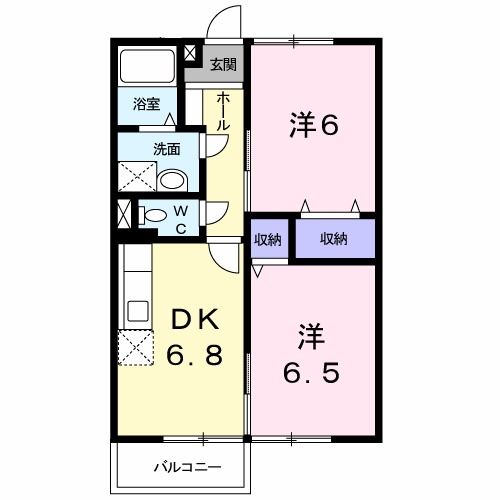 笠間市中央のアパートの間取り