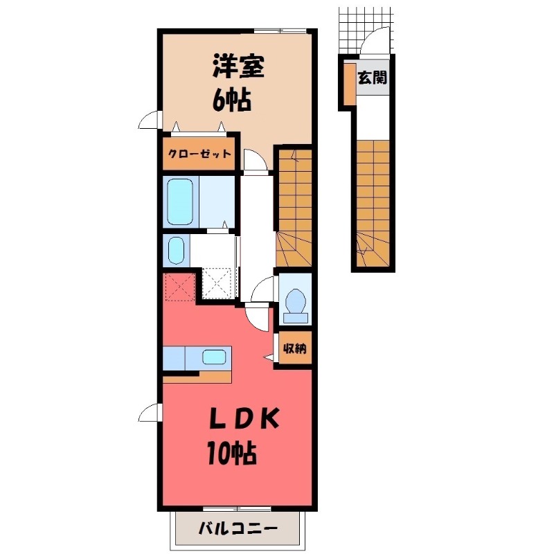 栃木市大宮町のアパートの間取り