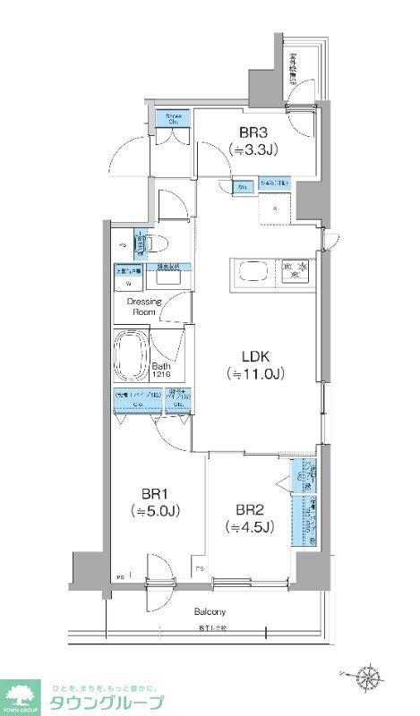 大田区仲池上のマンションの間取り