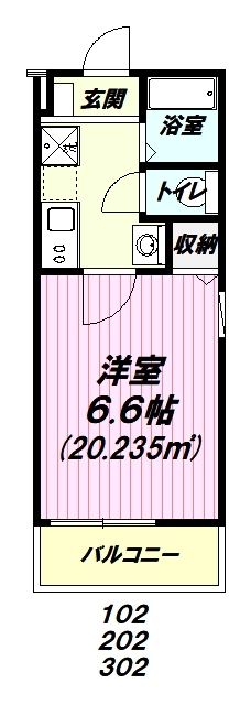 春日部市小渕のアパートの間取り