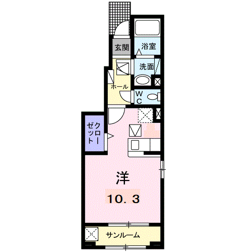 上山市新町のアパートの間取り