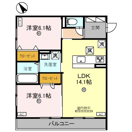 守山市勝部のアパートの間取り