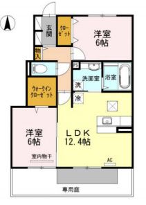 徳島市八万町のアパートの間取り