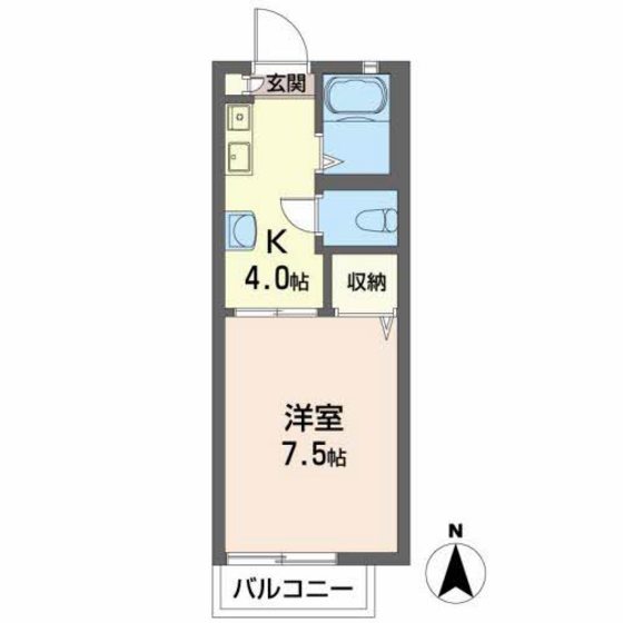 広島市安佐南区中筋のアパートの間取り