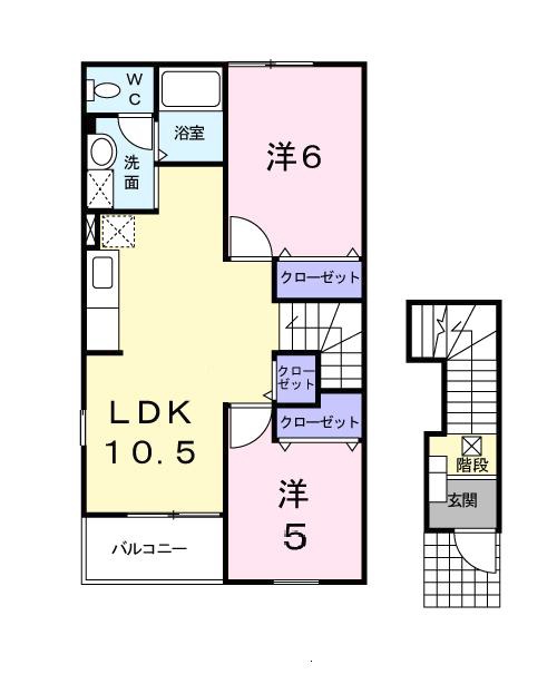 【阿南市那賀川町苅屋のアパートの間取り】